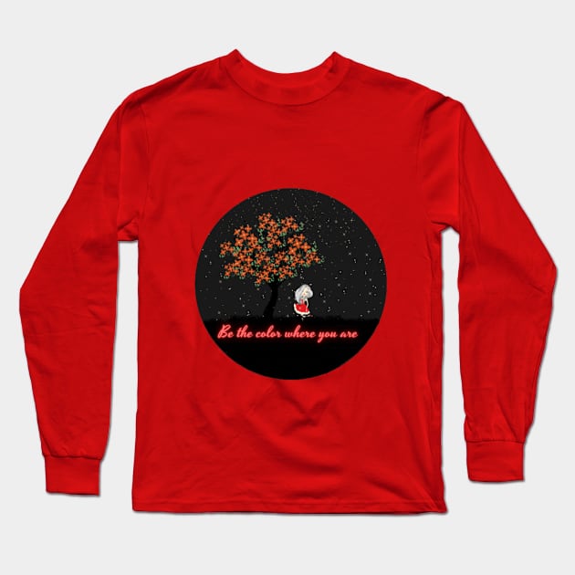 girl in the red dress Long Sleeve T-Shirt by tubakubrashop